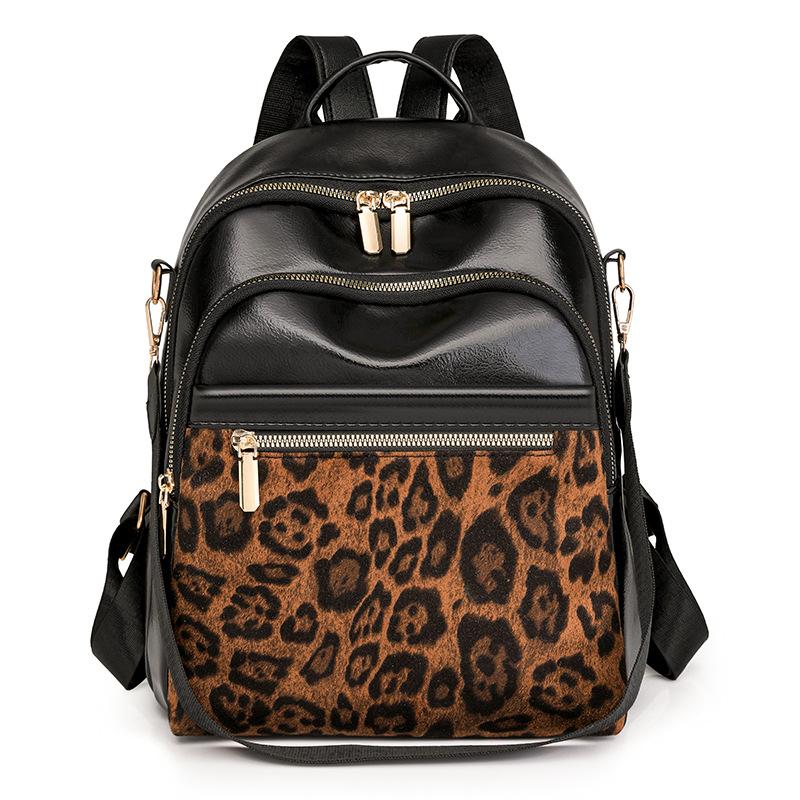 

Модный рюкзак на осень и зиму, ретро-леопардовый принт, трендовый выбор женщин. чёрный