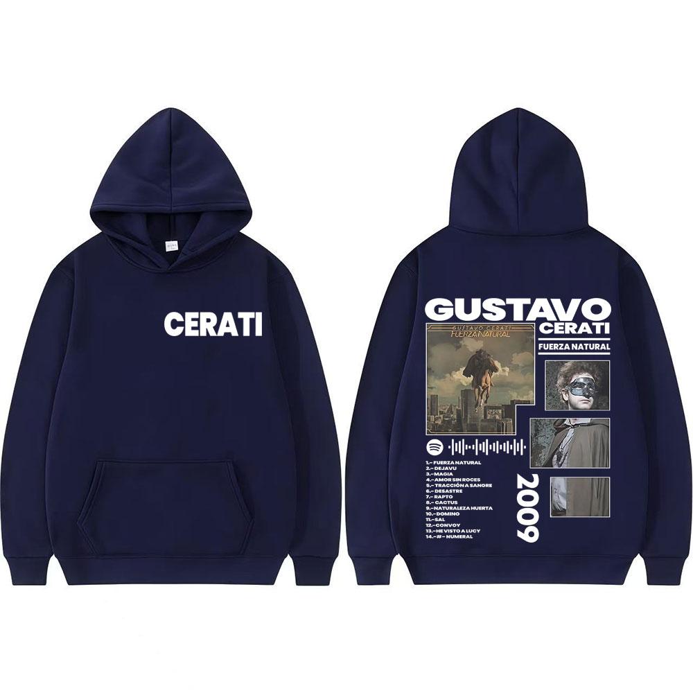 Gustavo Cerati Fuerza Natural Album Tour Graphic Sweatshirts for Men Street Hip Hop Trend Hoodie Long Sleeve Pullover Streetwear