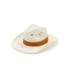 New hat hand-woven natural grass denim hat hollow strap top hat