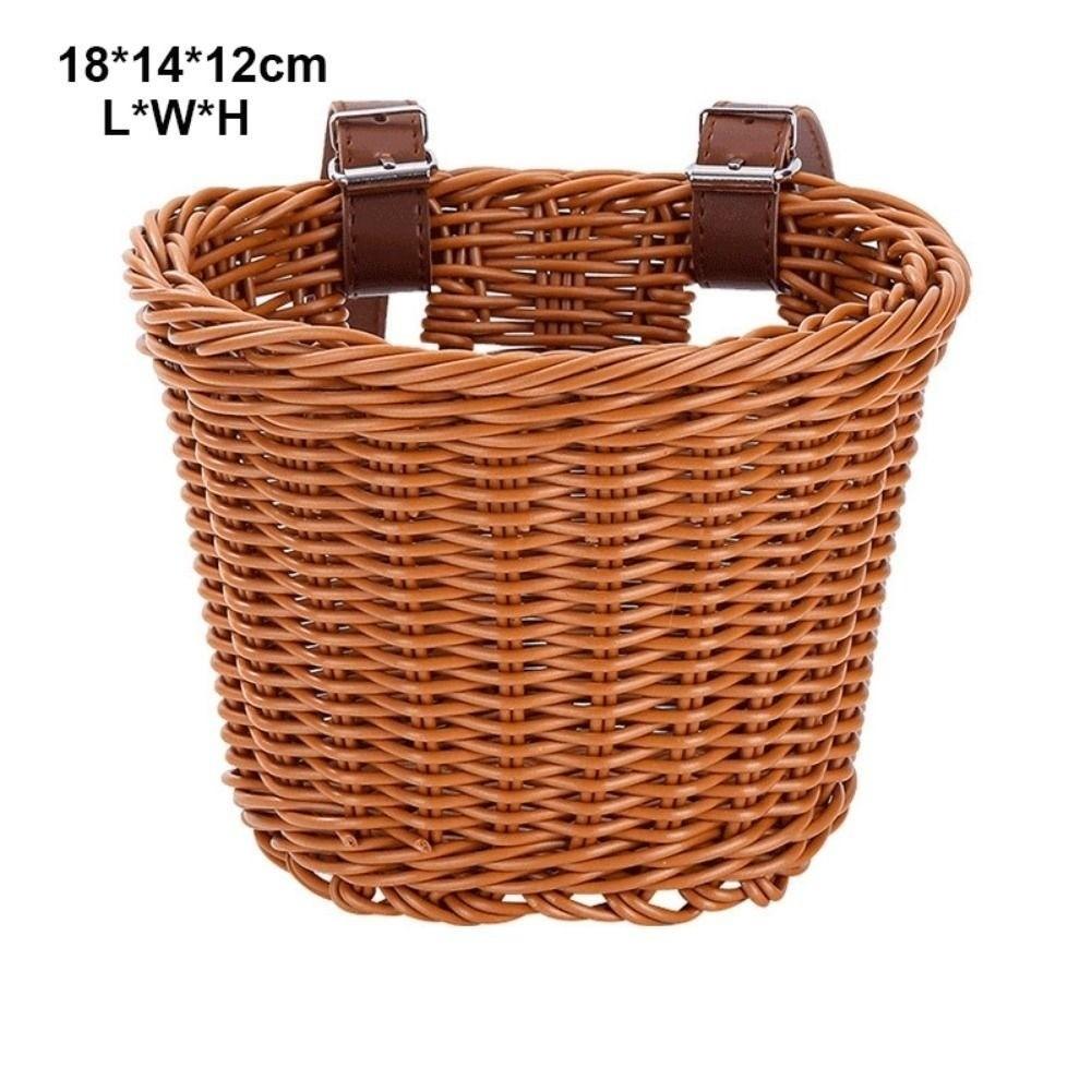 with Belt Kids Bike Basket 10 Colors Retro Woven Bicycle Basket Bicycle Accessories