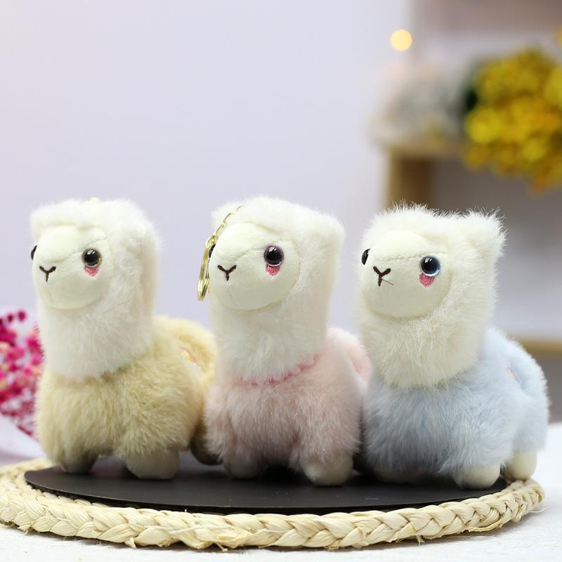Portachiavi e Ciondolo Pecorella in Peluche Alpaca-Cashmere - Mascotte Coppa del Mondo USA/Canada/Messico
