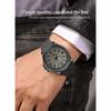Mens Quartz Watch Magnetic Silicone Strap Luminous Hands Day Date Waterproof Wristwatches