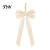 Hanging Bows for Curtains Velvet Ribbon Bow Xmas Pendant, Christmas Tree Flannel Ornament, Durable Decorative Retro Style Pendant Holiday Wedding