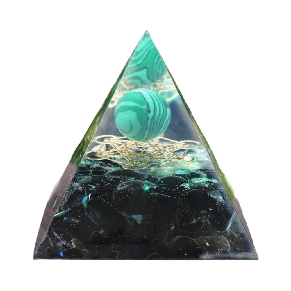 Natural Pyramid Crystals Handmade Stone Orgonite Pyramid Amethyst Crystal Sphere Natural Stone Energy Generator Meditation Tool