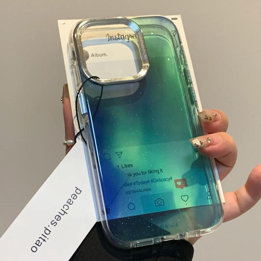 Funda para teléfono Floreciente Verde Degradado para Apple iPhone 16Promax-Silicona Suave a Prueba de Golpes Cubierta Creativa para Teléfono en iPhone16/15/14/13/Pro/Promax
