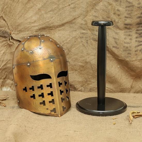 Medieval Crusader Great Helm Handmade Steel Knight Helmet Style Battle Armor Replica for Reenactment Cosplay