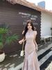 Plus Size Women's Summer Stand Collar Jacquard Slim Fit Qipao