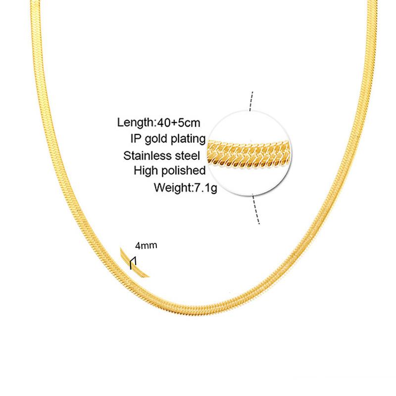 Layered Gold Plated Necklaces Non Tarnish, Herringbone/snake/rope/figaro Link Chain for Women, Waterproof Choker Necklace