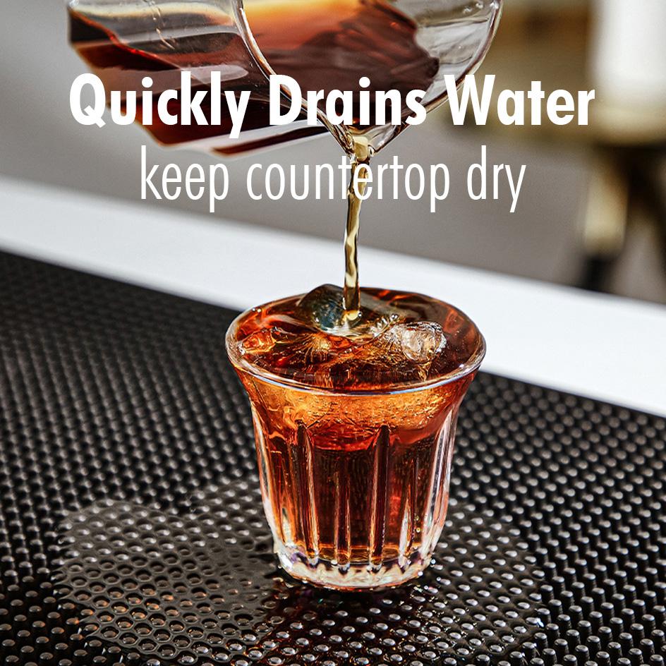 Bar Mat Rubber Anti-slip PVC Coffee Bar Mats Cup Mat Waterproof Heat Resistant Durable Drain Mat for Home Bar Cafe 5