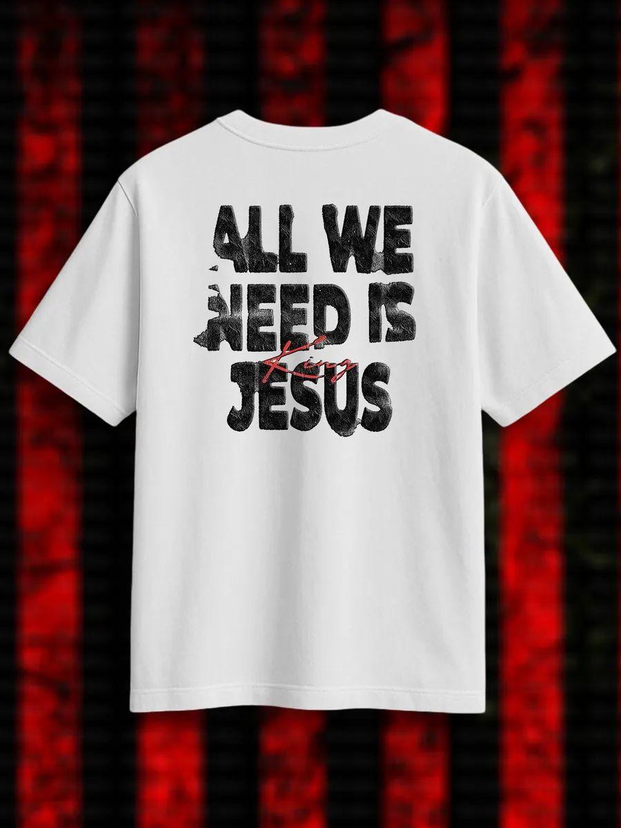Black/white 100% cotton T‑shirt with print L
