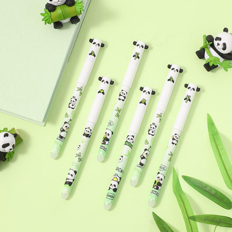 25Pcs Cute Animal Neutral Pen Set - Cute Panda, Unicorn, Cat, Giraffe Erasable Water Pen, 0.5mm Black Erasable Pen, Quick Drying Ink