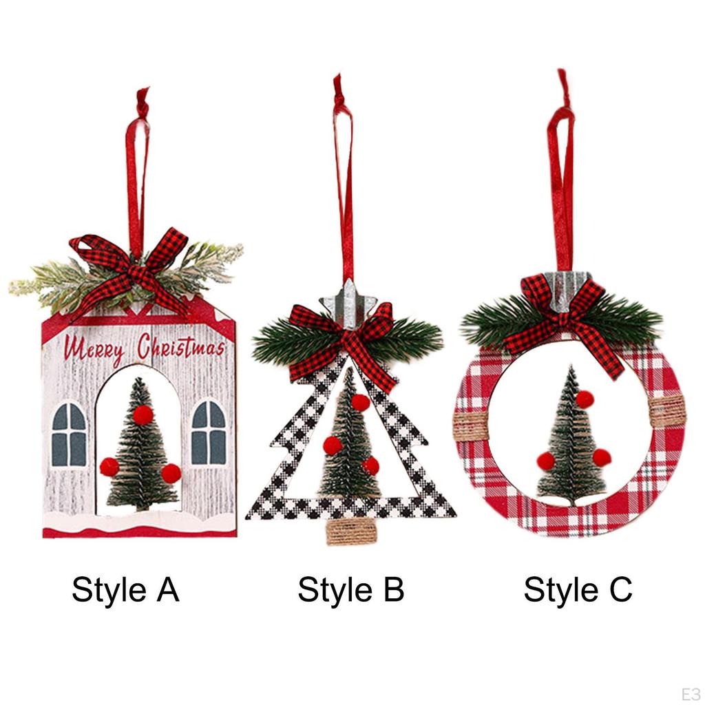 Christmas Tree Hanging Ornament Party Props for Farmhouse Office Shop Window House Shape