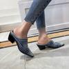 Denim Slippers Casual High Heel Sandals Ladies Vintage Women's Shoes New Fashion Tide Spring Summer 2026 Sandalias De Mujer
