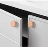 Nordic Style Cabinet Knob Handle Wooden Round Wardrobe Drawer Handles Square Solid Wood Lockers Knob Handle Cabinet Doors