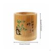 Bamboo Pen Holder Carving Round Organizer Versatile Chinese Design Stationery for