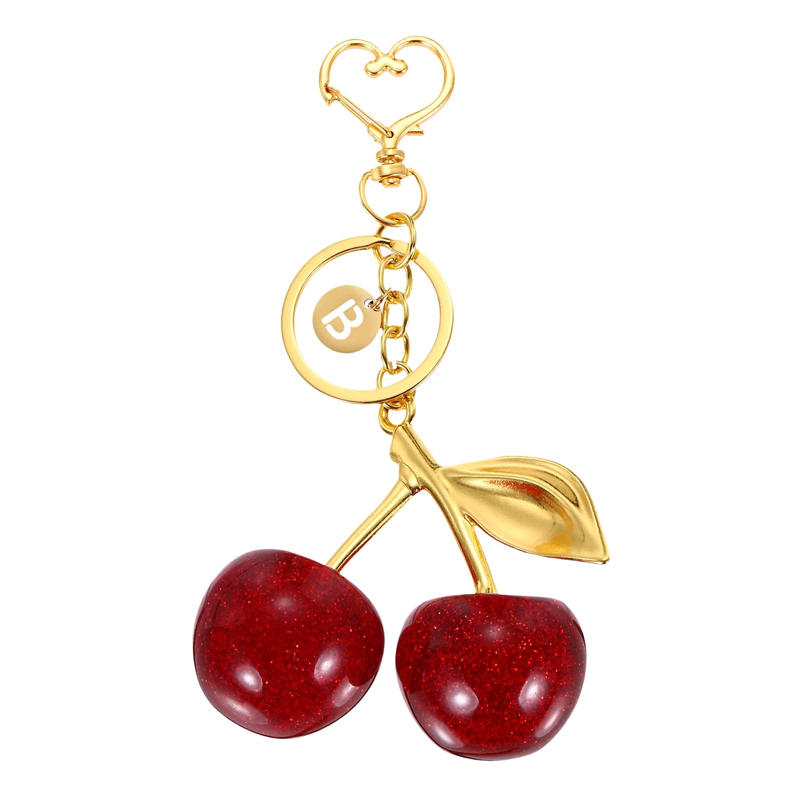 

[uxcell] Initial Letter Keychain, Cute Cherry B Letter Decor with Letter Pendant for Women and Girls, Keepsake Purse, Handbag, Backpack (Red)