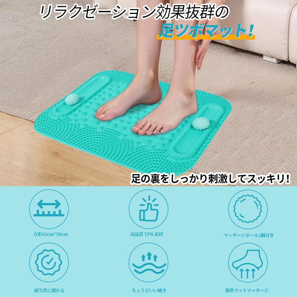 LOUCITY Foot Reflexology Mat with Massage Foot Shiatsu TPR Foot Massager Acupressure Foot Home Health Fatigue Foot Treadmill Exercise Balls, Massager,