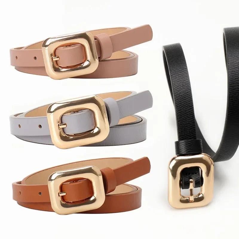 Fashionable Geometric Design Slim Alloy Belt For Womens Dress And Jeans