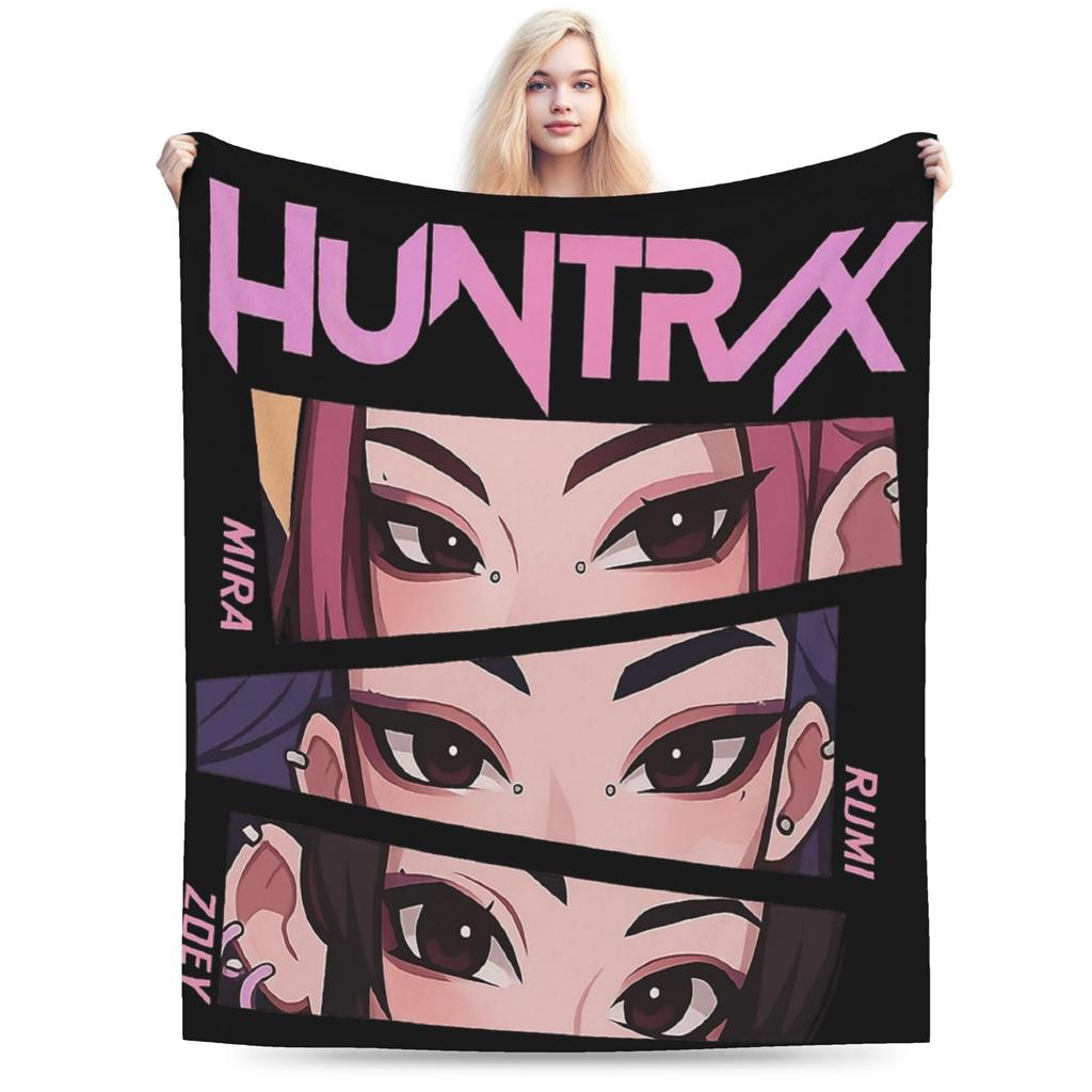 Jinu Huntrix Saja Boys K-Pop Demon Hunters Blanket Autumn Soft Throw Blanket for Girl Living Room Print Bedspread Sofa Bed Cover