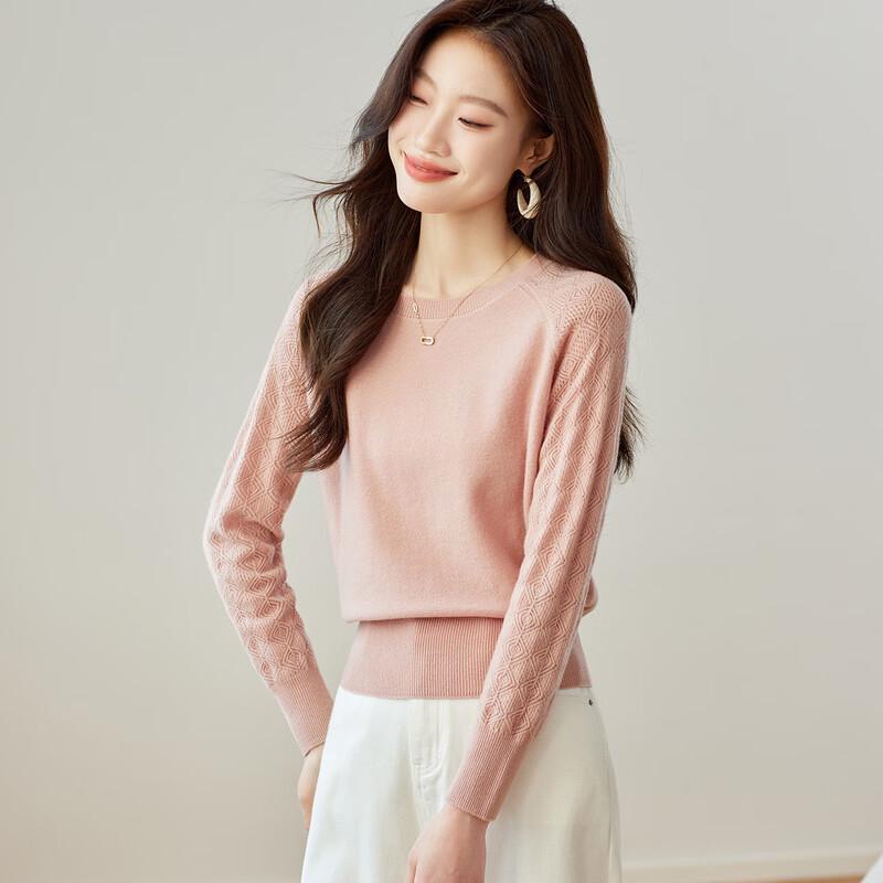 Srcr Women's Petite 100% Wool Cropped Jacquard Knit Sweater