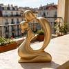 Kissing Couple Statue, Modern Abstract Lover Figurine, Resin Romantic Couple Sculpture for Home, Office, Desktop, Bookshelf, Wedding Decor