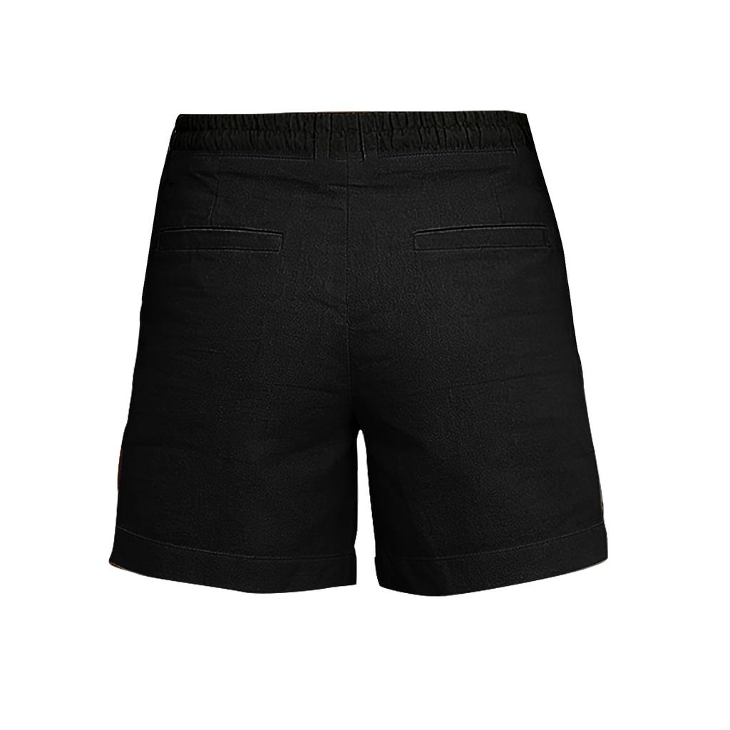 Women's Cotton And Linen Shorts, With Pockets, Soft Button Closure, Zipper, Slim Fit.