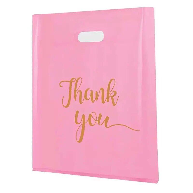 10/20/30PCS Rosa Danke Handtasche Geburtstag Hochzeit Party Thanksgiving Weihnachten Geschenk Snack Shopping Produkt Verpackung Tasche