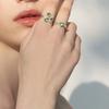 Adjustable Butterfly Elegant Zircon Ring For Women Chic Geometric Design Fashion 2024 Jewelry