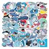 50 Cartoon Love Shark Stickers Personalized Decorative Suitcase Notebook Waterproof No Repeat Stickers