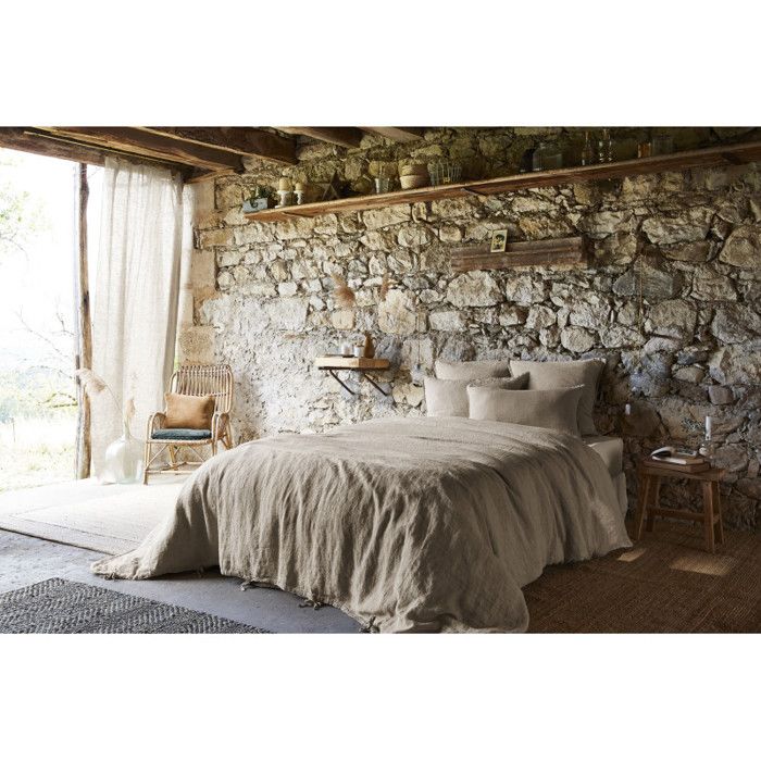 Drap housse "Soline" toutes dimensions Lin lavé - Soline Sable - 180 x 200 cm bonnet de 30 cm