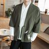 Three-Quarter Sleeve Hanfu Men's Traditional Taoist Robe - Chinese Style Zen Jacket