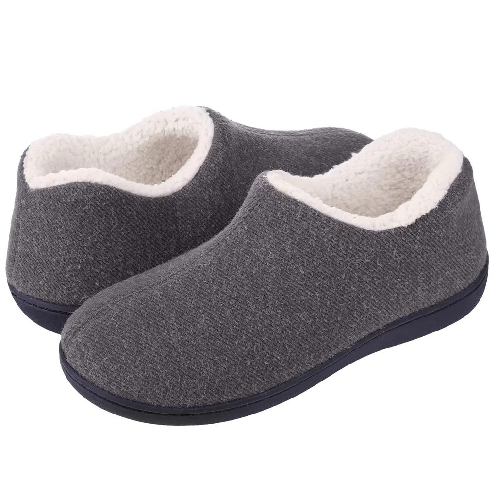 Fashion Kidmi Winter Slippers For Men Outdoor Non-slip Warm Slippers Indoor Memory Foam Sole House Slippers Fashion Casual Men Shoes