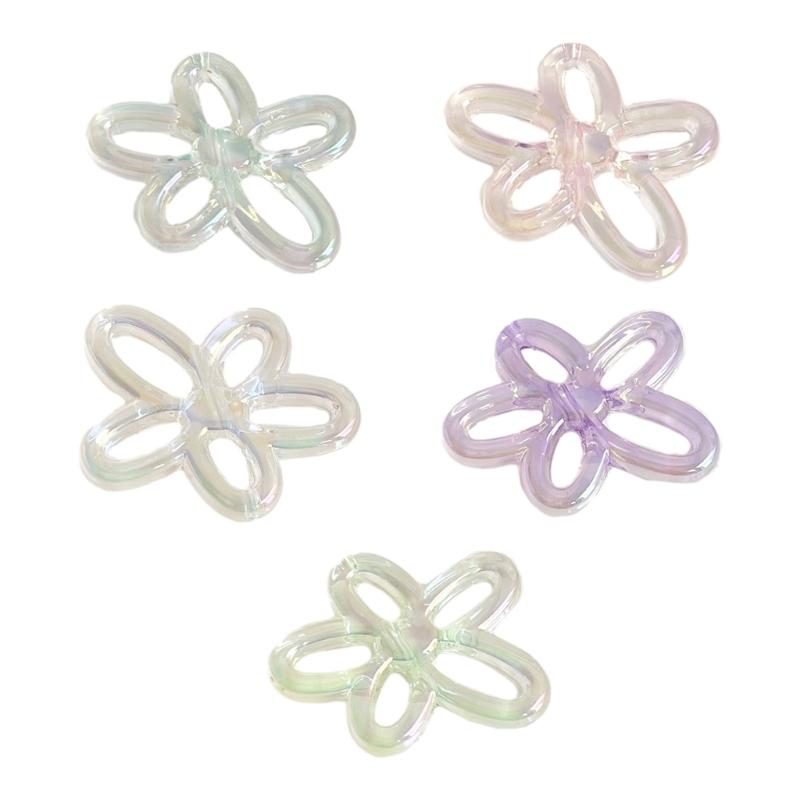 5 Color 24.5mm Irregular Small Flower Charm Pendants for Women DIY Colorful Flower Jewelry Necklaces Making Findings