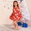 Girls' Christmas Festival 3D Printed Long Sleeve Dress - Fashionable Round Neck Style