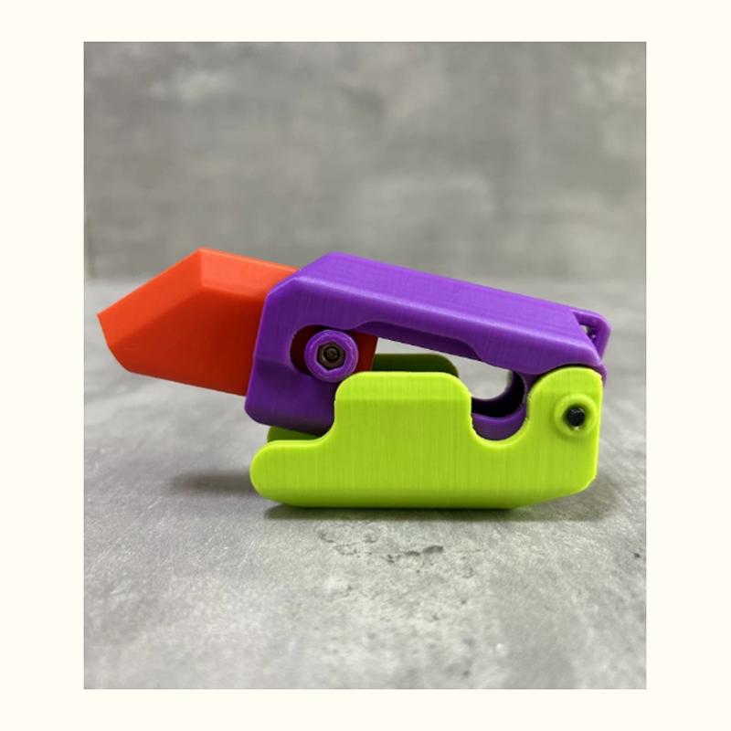 3D Gravity Carrot Knife Toys Children Decompression Push Card Small Toy 3D Printing Plastic Carrot Knife Small Toy