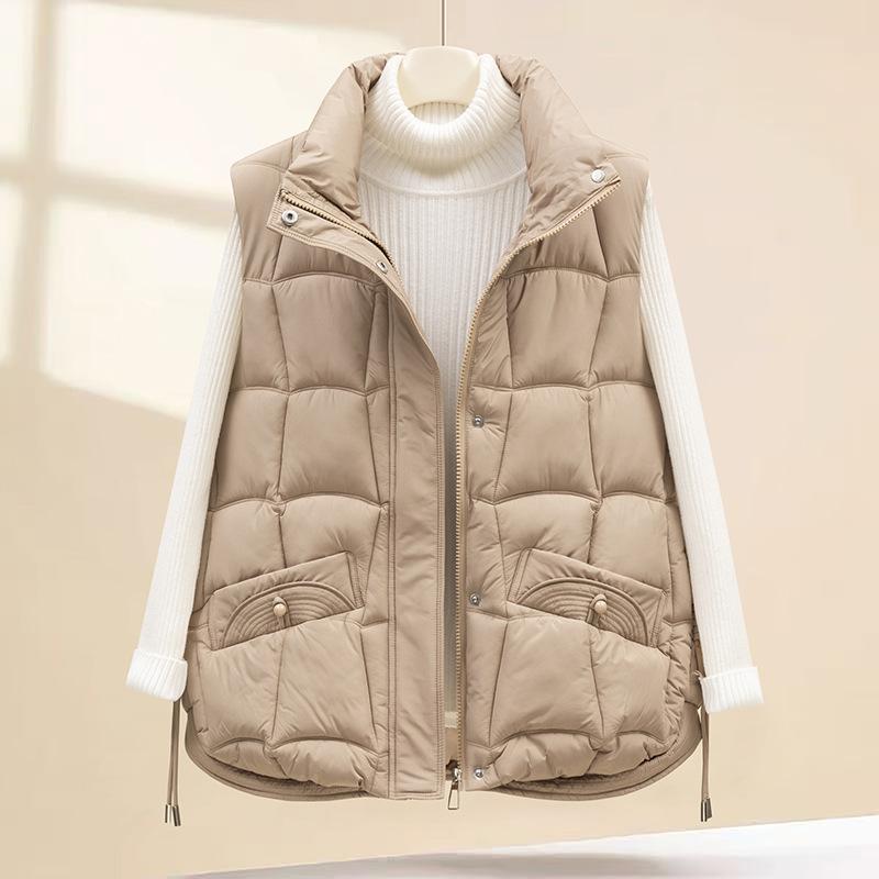 

New Winter Cotton Vest Stand Collar Versatile Korean Vest Vest Fashionable Women s Fashionable Short Slim Jacket Horse Clip XXL