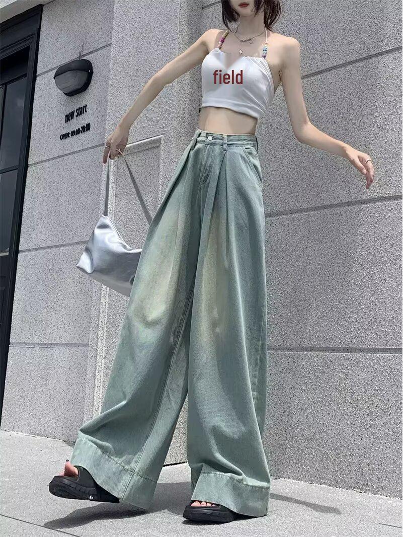 

Женские джинсы ретро с высокой посадкой и широкими штанинами - Коллекция весна/осень 2025 XL