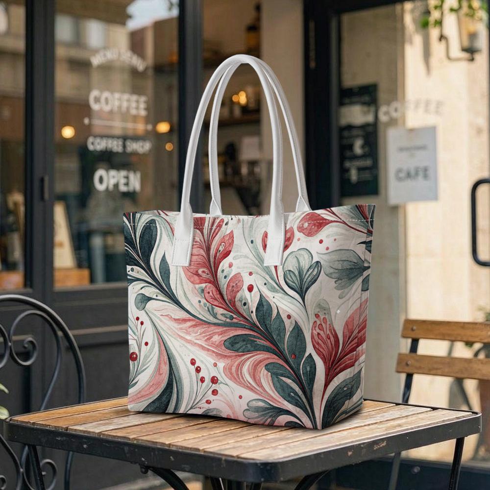 Floral Printed Shoulder Tote Bag for Daily Use Stylish Casual Large Capacity Handbag for Women