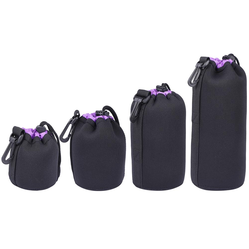 Waterproof Camera Lens Pouch Shockproof Drawstring DSLR Lens Soft Protective Bag