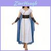 Medieval Greek Cosplay Costume With Linen Fabric For Stage Performances And Halloween Events