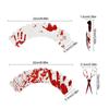 24/48Pcs Halloween Cupcake Topper Wrappers Bloody Knife Scissors Cake Decoration Halloween Birthday Party Supplies Baking Tools