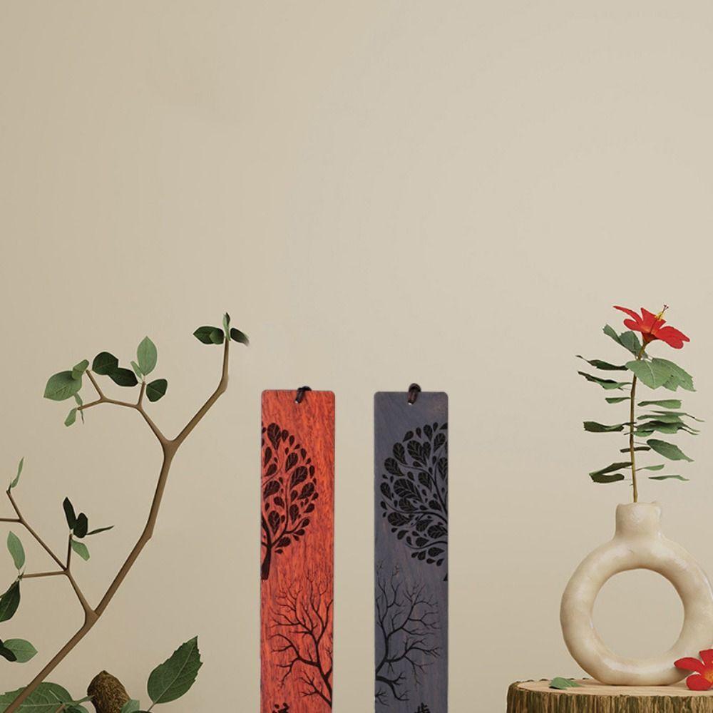 Wooden Wooden Bookmark Black Red Carving Mahogany Learning Stationery Office Supplies
