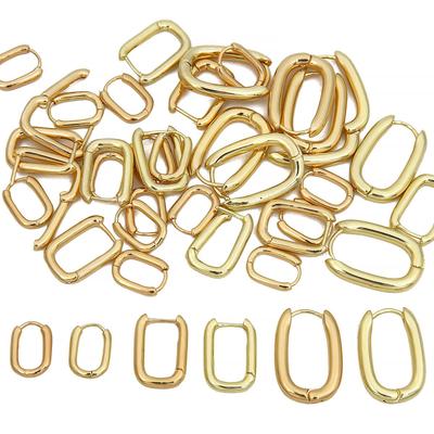 Copper Hollow Oval Ear Buckle Clasps for DIY Jewelry Making