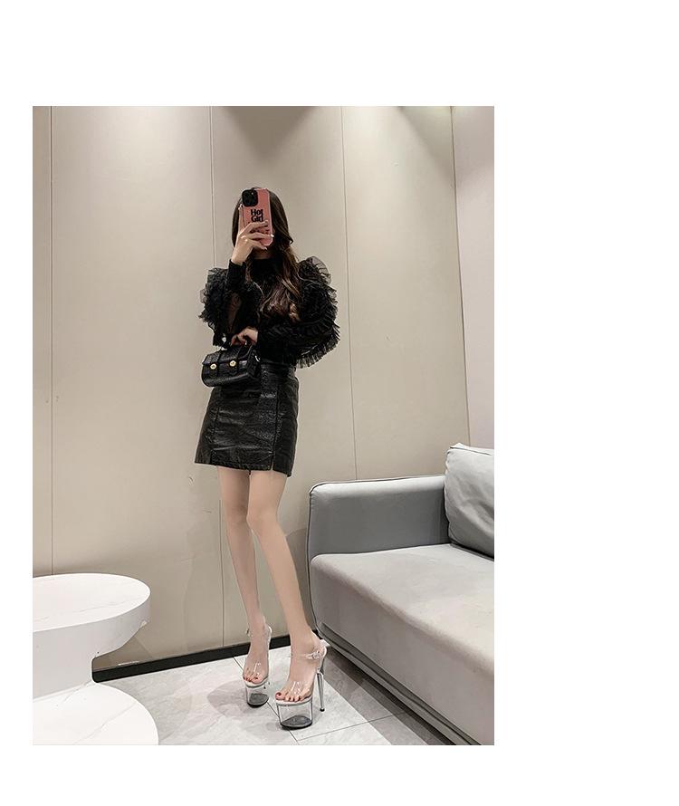 Autumn 2022 Fashion Pointed-Toe Platform Sandals - Women's Casual Wedding Banquet Shoes with Thin High Heel