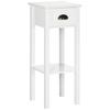 Mesa Lateral Criado-Mudo com Gaveta e Prateleira de Armazenamento Estilo Moderno para Sala de Estar Quarto 30x30x75 cm Branco