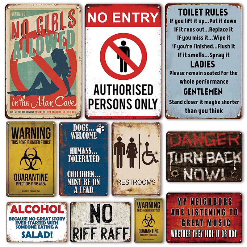 

Ретро Туалет Плакат Металлическая пластина Жестяная вывеска Винтажная ванная комната Стена Украшение Аксессуары Ретро Предупреждение Человек Пещера Таблички Дверные знаки