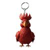 6pcs  Cartoon Chicken Keychain Decorative Backpack Accessory Christmas Keyrings