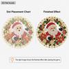 Christmas Acrylic Santa Wreath Pearl Painting Suncatcher,9.72/7.76In,DIY Ornament,Xmas Window Tree Wall Decor & Craft Gift