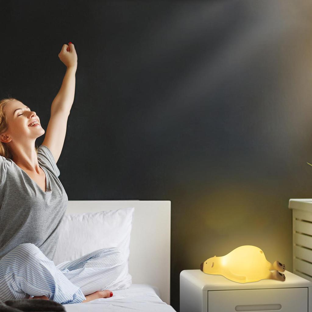 Bear Night Light 3 Levels Cute Bear USB Rechargeable Silicone Decoration Girls Night Light For Nursery Nightstand Bedside Home