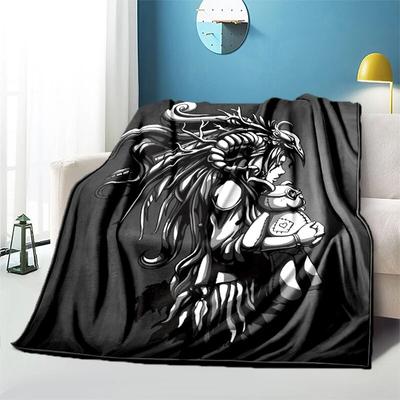 Teror zombie lebka HD potištěná flanelová deka Měkká tenká deka kempingové piknikové deky pro děti pohovka kancelářská deka do auta